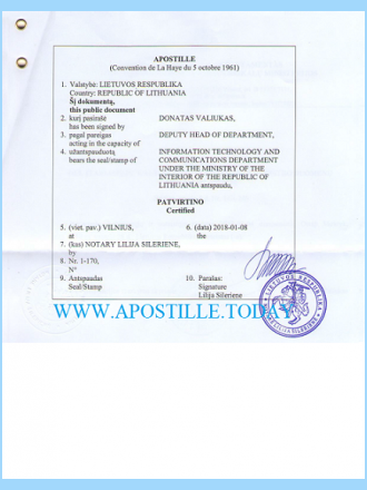 Apostille in Lithuania
